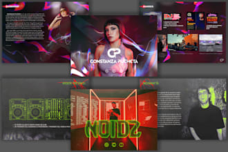 design techno electronic rave dj artist epk, media kit, press kit, one sheet