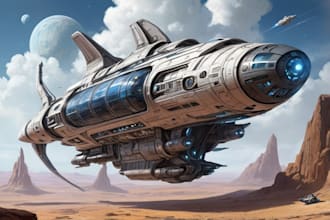 drawing sci fi spaceship design