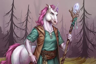draw a fantasy art of your dnd, oc character