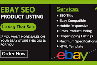 do ebay SEO listing, ebay product listing, ebay listing