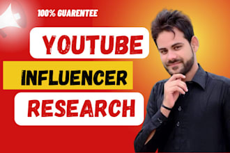 do youtube influencer research and provide email lists for influencer marketing
