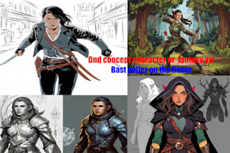 draw your dnd concept character or concept art, fantasy art illustration