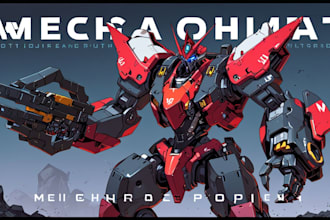 draw high quality robot, mecha concept illustration