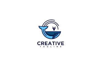 do whale logo design in high definition