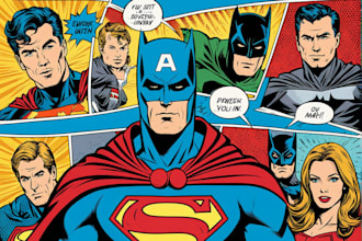 draw you into superhero comic book pop art cartoon