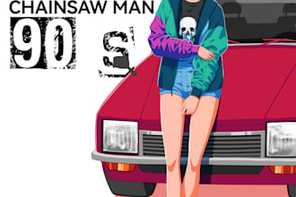 draw your favorite anime character in 90s classic style