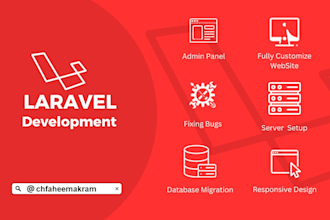 develop website and admin panel in laravel php