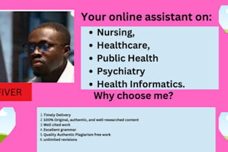 write nursing, public health, and healthcare related content