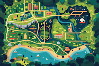 design vector maps, event maps, fantasy festival maps