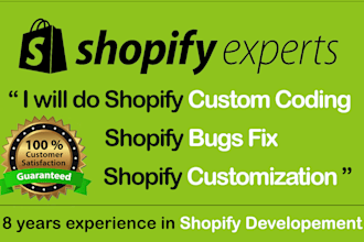 do shopify custom coding or bug fixing and customization