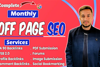 do monthly off page SEO link building with quality  backlinks