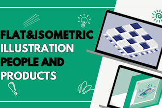 create flat and isometric illustration for you with procreate