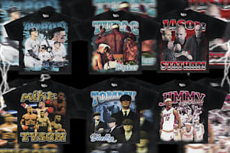 design crazy vintage 90s bootleg rap tee in 1 day