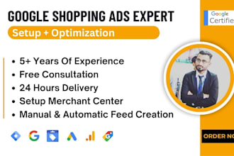 setup google shopping ads campaign and fix merchant center