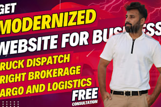 design modernized website for truck dispatch, cargo, fright brokerage, logistics