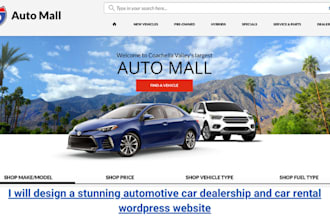 design a stunning automotive car dealership and car rental wordpress website