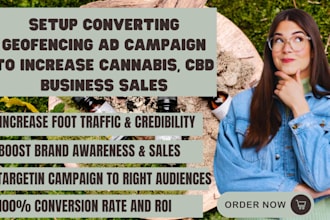 setup converting geofencing ad campaign to increase cannabis, cbd business sales