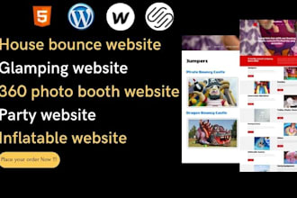 bounce house website party website glamping website inflatable rental wordpress
