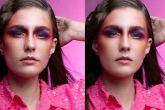 high end skin, model, headshot, portrait, beauty retouch and bg remove services