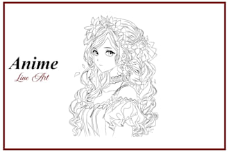 anime line art with excellent quality and resolution
