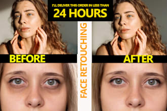 do sky replacement, unblur, face retouching, dress color change, move object