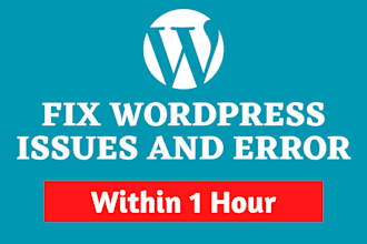 fix wordpress issues and error within one hour