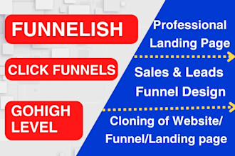 clone funnelish product page or checkout page in 24 hours
