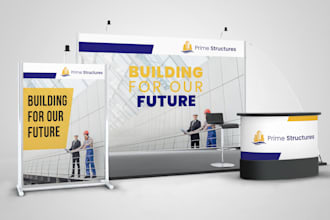 design trade show booth and backdrop with print files