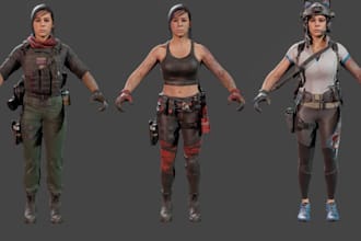 model 3d game character 3d realistic,dayz game 3d cartoon retarget for ue4 5,rig