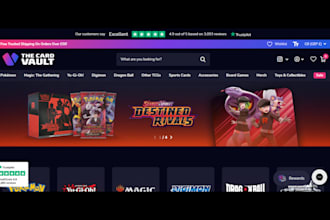 design trading card website store pokemon shopify store trading card website
