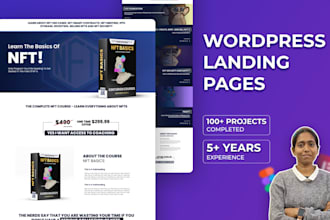 design and develop a landing page for courses on wordpress, kajabi, elementor
