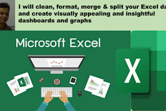 clean, format, merge, split excel data