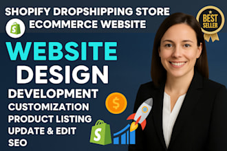 build shopify store design,redesign shopify website development dropshiping stor