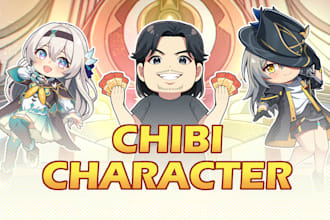 a cute anime chibi character and emote for you