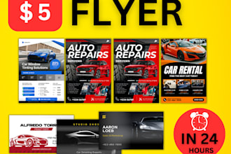 design car wash menu, poster, price list, ads, banner, business cards and flyers