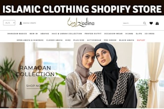 design luxury abaya shopify store modest fashion website