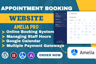 install amelia booking plugin and create an appointment booking website