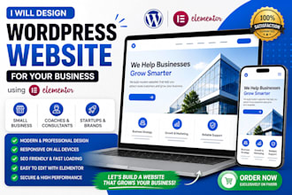 design a wordpress website for small business, coach or startup using elemetor