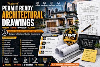 design permit ready drawing for arizona texas houston florida architectural plan