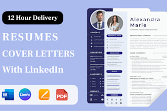 design professional modern resume CV cover letter in 12hr