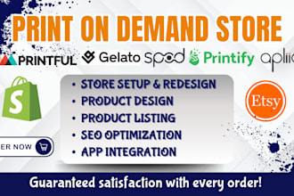 setup etsy shopify print on demand store, etsy  print on demand printify gelato