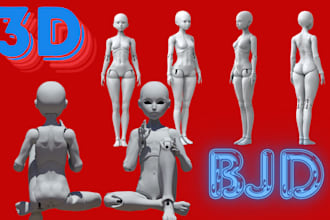 sculpt custom 3d bjd 3d flexi toy doll design 3d articulated model for printing