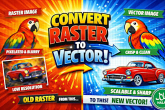 recreate logo, enlarge, redraw, resize, and vectorize images and vector graphics