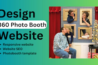 create and design 360 photo booth website with online bookings features