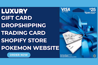 design luxury gift card dropshipping trading card shopify store pokemon website