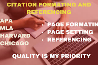do citations editing formatting referencing in apa mla harvard chicago