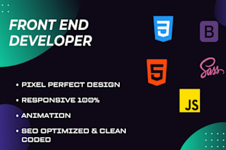 create responsive websites using HTML, CSS, scss, and bootstrap