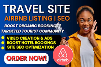 do organic travel site promotion, airbnb listing, solo ads, hotel booking, vrbo