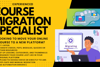 migrate your online course to kajabi, thinkific, cc360 and more platforms
