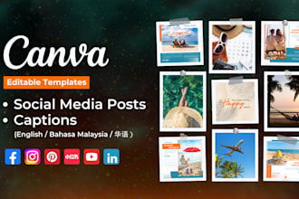 design social media posts and captions using canva